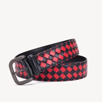 

Designer Belts Men Women High Quality Unisex Leather Belt First Layer Cowhide Knitted Belt Fashion With Pin Buckle
