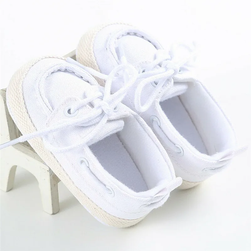 A Newborn Girl Boy Casual Denim Shoes Soft Sole Toddler Infant Solid Lace Up Shoes Prewalker Sneaker - Color: A