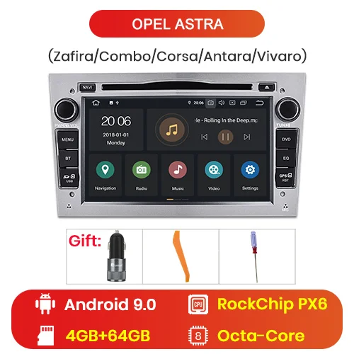 Android 4-64GB gray Junsun Android9.0 gps RDS 4+ 64GB дополнительно для opel Astra Vectra Corsa Antara Vivaro Zafira Meriva 2 din автомагнитола автомобильный dvd-плеер - Цвет: Android 4-64GB gray