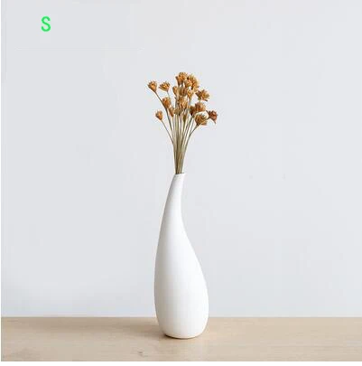 Nordic White Ceramic Vase Ornaments Flower Arrangement Dried Flower Home Livingroom Office Table Furnishings Decoration Crafts - Цвет: style6-S