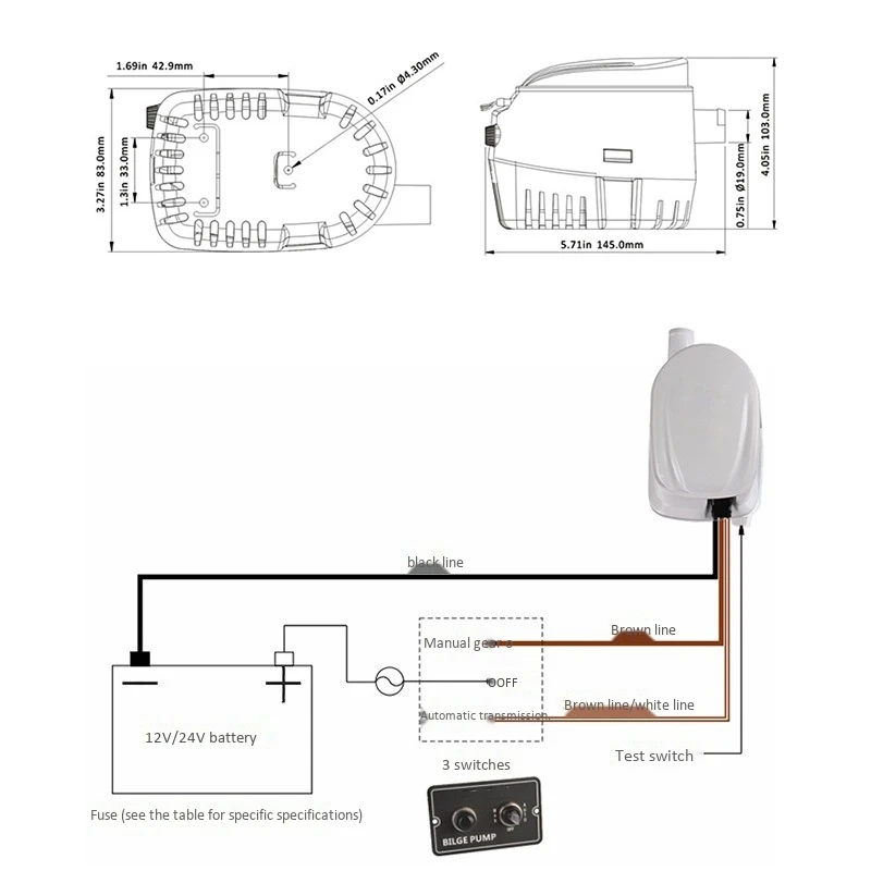 ڵ  Ʈ    12V ڵ ÷Ʈ ġ ܼƮ 750GPH