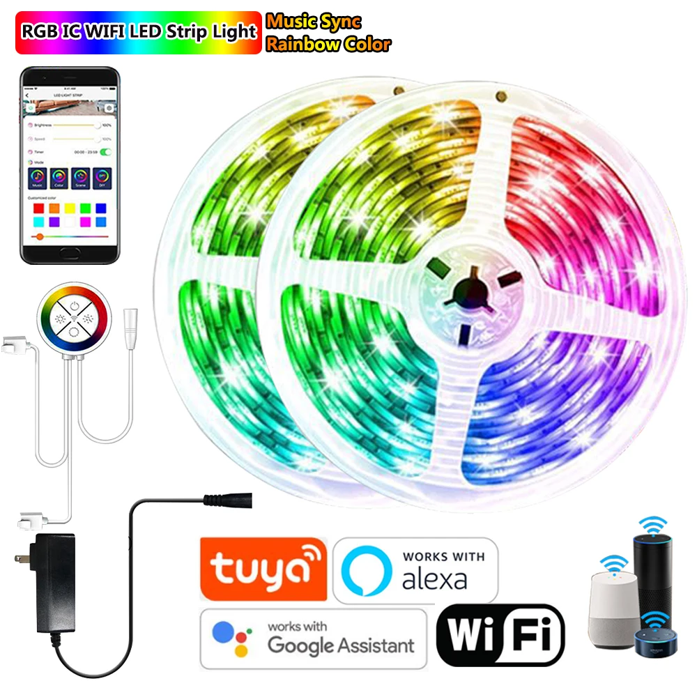 Адресная RGB Светодиодная лента с эффектом гонки Wi-Fi посылка комплект фонарей