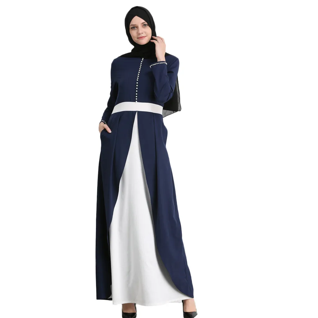 Abaya женское арабское мусульманское ислам ic мусульмане арабы крупные жемчужины халат Новая женская абайя, кафтан длинное платье