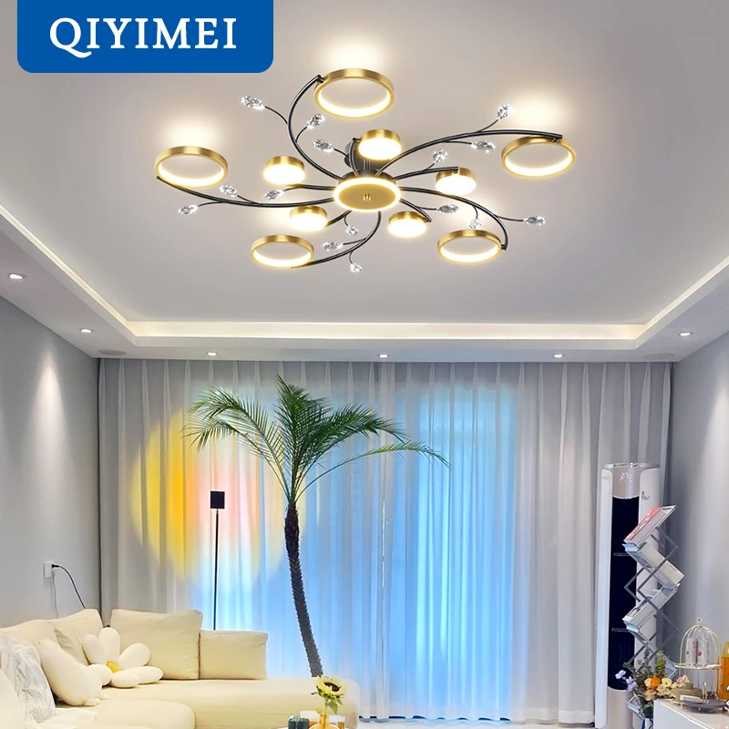 New Modern LED Chandeliers For Bedroom Living Hall Dining StudyRoom Lustre Indoor Lighting Chandelier Crystal Lamp droppshipping wayfair chandeliers