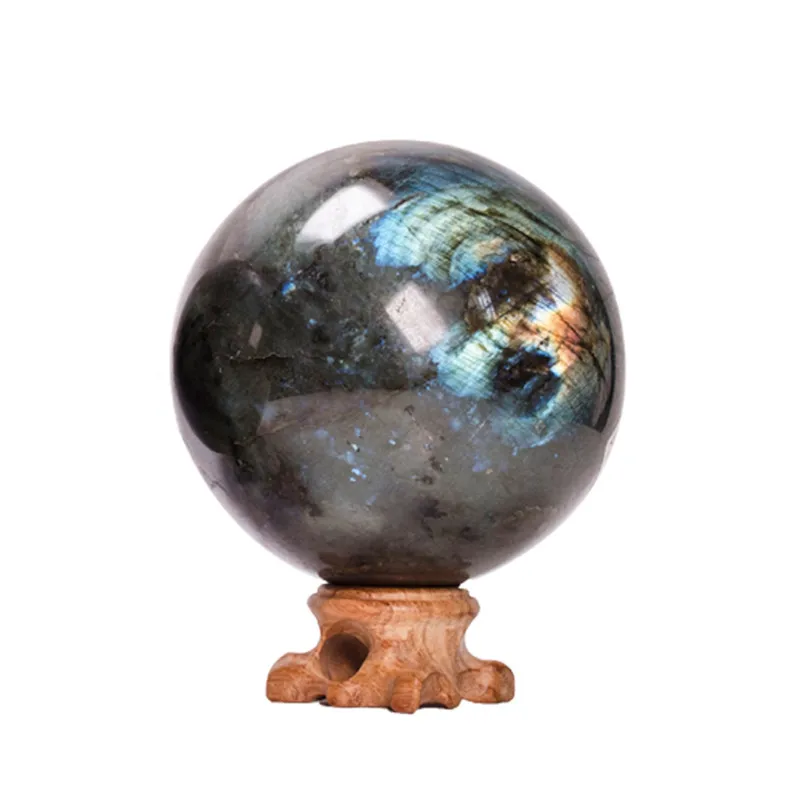 1 шт., 40 мм 50 мм 60 мм 70 мм натуральный полированный лабрадоритовый кварц драгоценный камень хрустальная насадка шар для коллекции