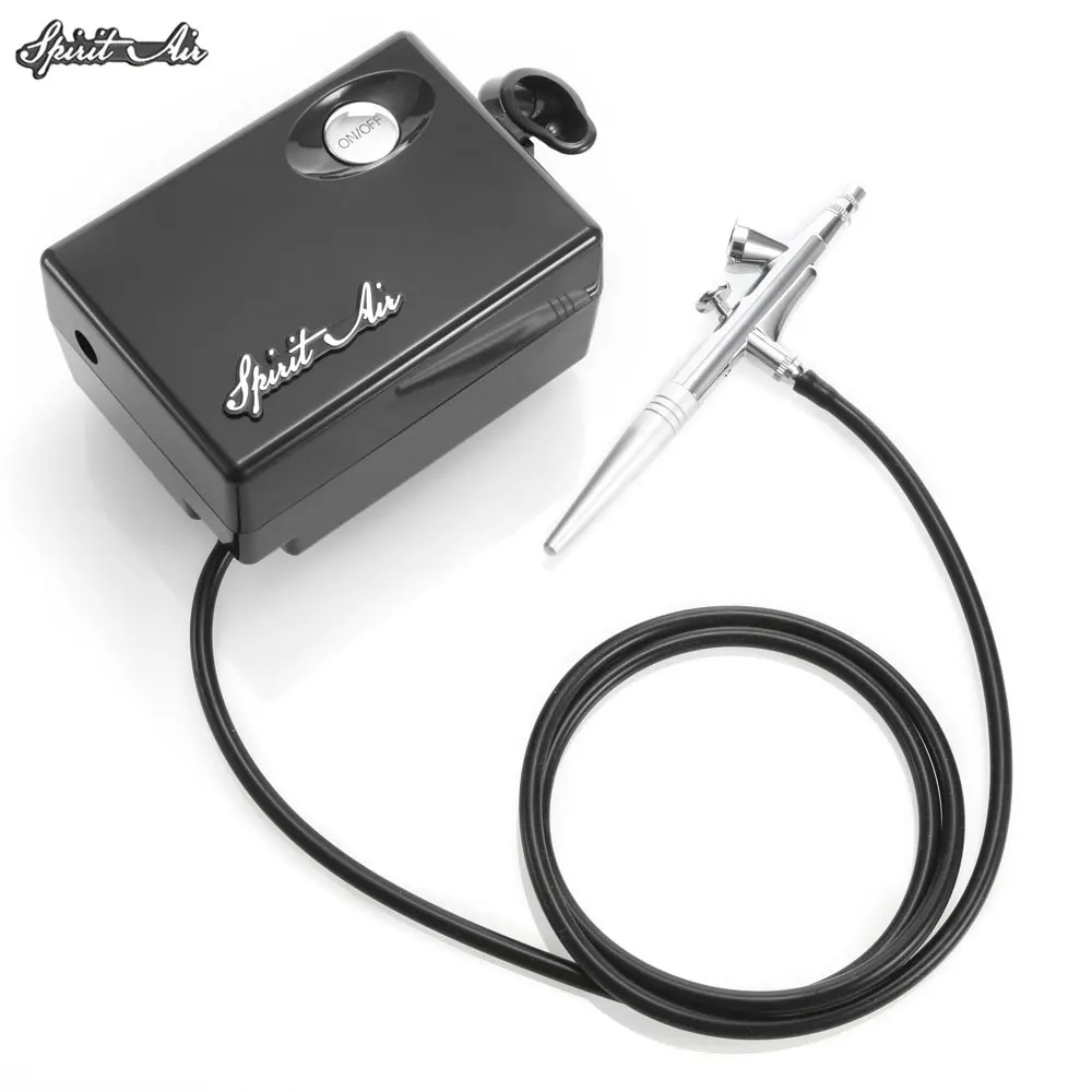 BLACK EU PLUG Spirit Air 0,4 мм многоцелевой Аэрограф компрессор спрей искусство Кондитерские краски пистолет набор Портативный Аэрограф пистолет Декор татуировки - Цвет: BLACK EU PLUG