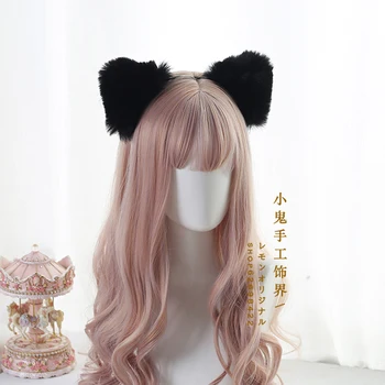 

Lolita Cute Plush Cat Ear Headband Simulation Animal Beast Ears KC Hair hoop Soft Sister Anime Cosplay Handmade Hair Accessories
