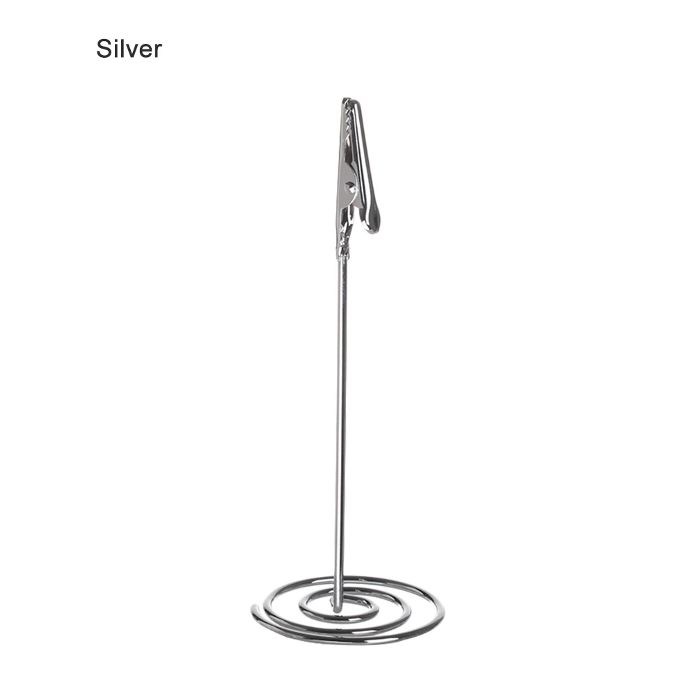 silver Крутая Свадебная вечеринка украшение держатель карточки с именем гостя романтическое розовое золото фото клип стол номер стенд свадебные принадлежности - Цвет: silver