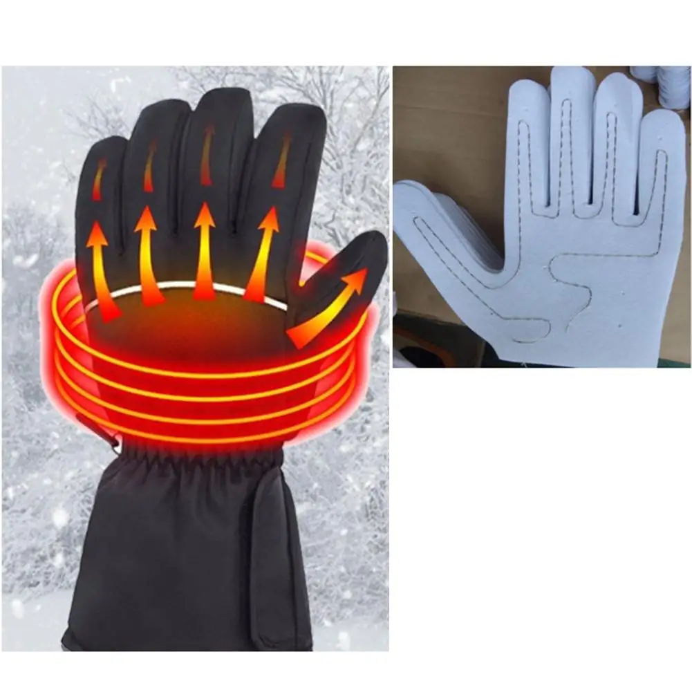 Ski Gloves USB Electric Heating Finger Gloves Thick Heated Washable Gloves For Outdoor Heated Ski Waterproof Lithium Battery