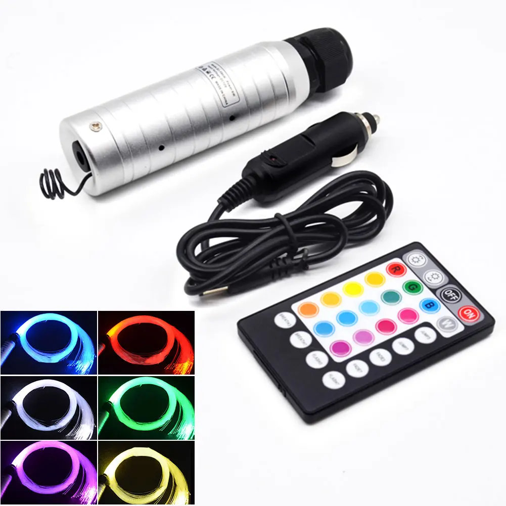 

6W RGB LED Atmosphere Hotel Car Use Night Fiber Optic Light KTV DIY Remote Controller Decoration Multipurpose Mini Ceiling Star