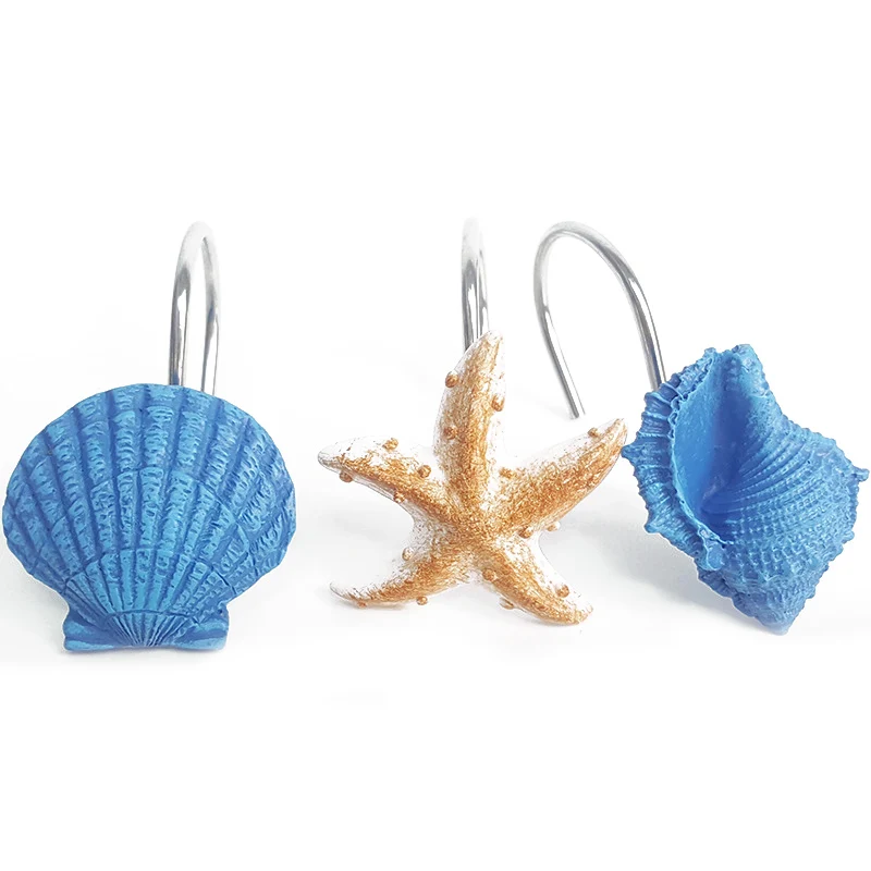 Новые 12 шт. Seashell раковины душ занавески крючки для домашнего декора ванной комнаты