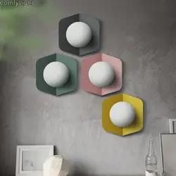Современный минималистичный стеклянный настенный светильник для дома прикроватная Спальня креативные скандинавские настенные бра