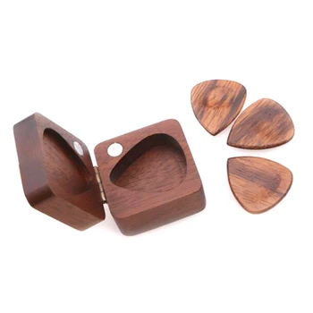 

Wooden Guitar Pick Plectrum Storage Box Without Picks Hold Case Care Tool Guitarra Picks Gift Wood Box Guitar Accessories