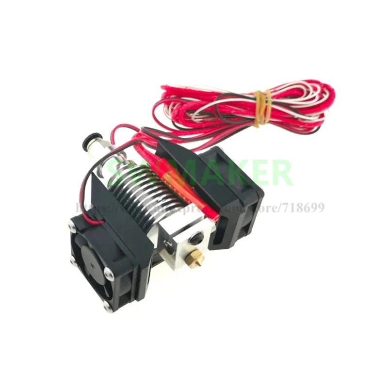 Cena W nowym stylu wszystkie metalowe E3D V6 Hot koniec wytłaczarki Super rozpraszania ciepła efekt z 3 sztuk 3010 wentylatory do 3D części zamienne do drukarek