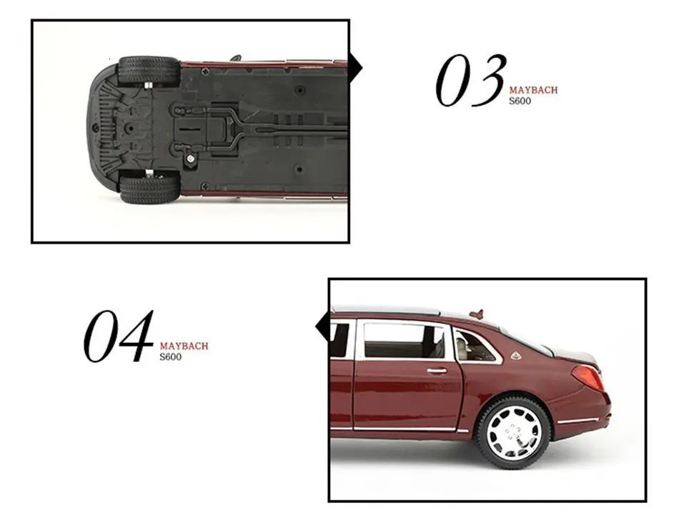 1/24 Maybach S600 металлическая модель автомобиля литая под давлением сплав высокая имитация, модели автомобилей 6 дверей можно открыть инерционные игрушки для детей Difts