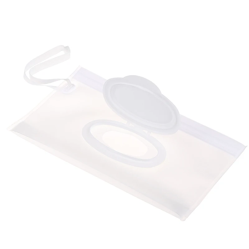 Portable Cartoon Baby Kids Wet Wipes Clutch Carrying Bag Wet Paper Tissue Container Dispenser Snap-strap Pouch