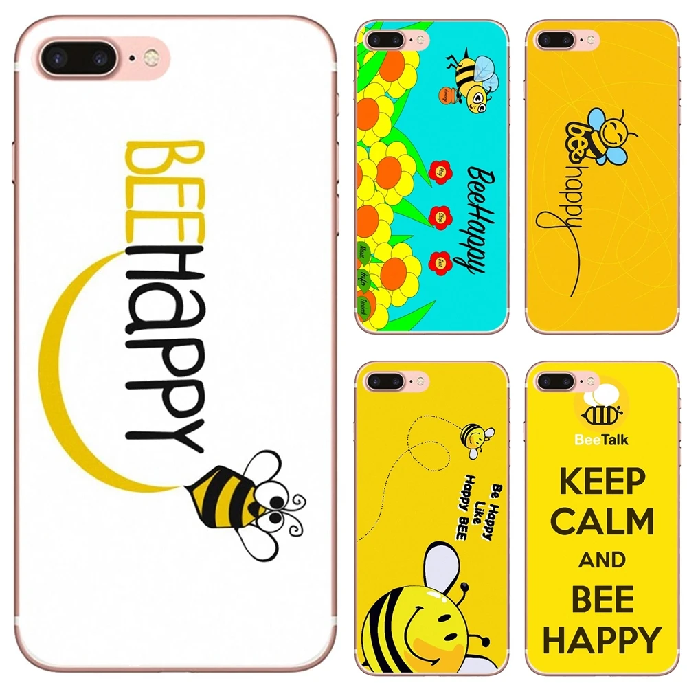 Soft Bag Case Cartoon Little Yellow Bee Happy For Samsung Galaxy S10 S10E S20 FE S21 S30 S8 S9 S7 Plus Ultra Edge Lite | Мобильные