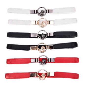 

1PCS Womens Fashion Elastic Wide Belts Hollow Flower Wide Waist Belts Waistband For Dress