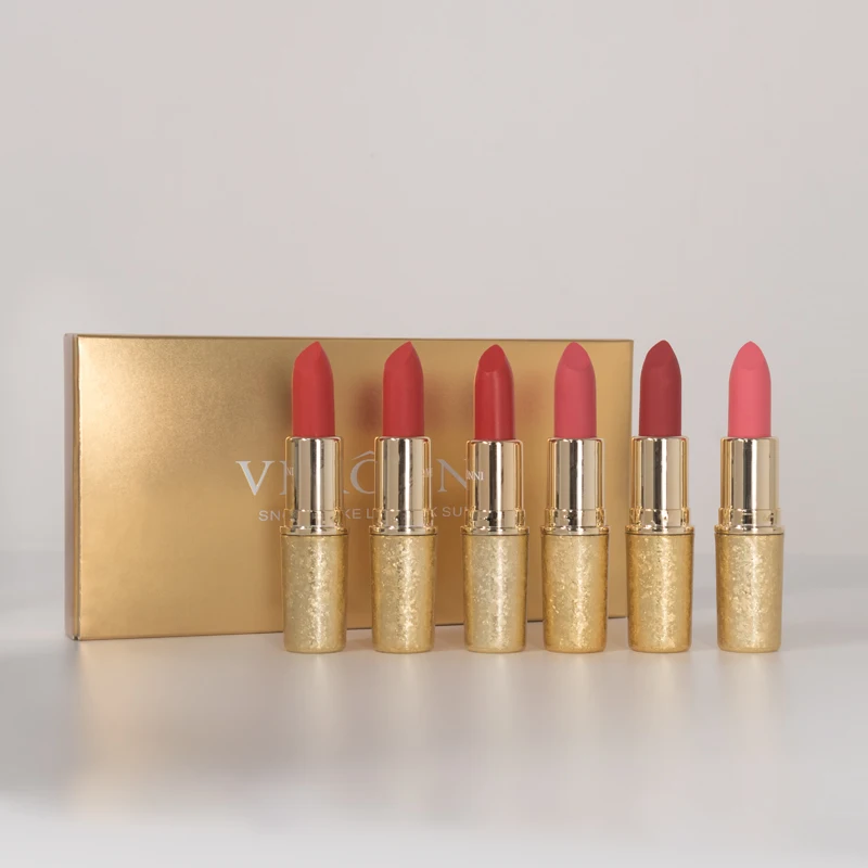 

VERONNI brand Hot sale 6pcs/set nude matte lipstick waterproof long lasting batom lip kit makeup set Pigment Velvet