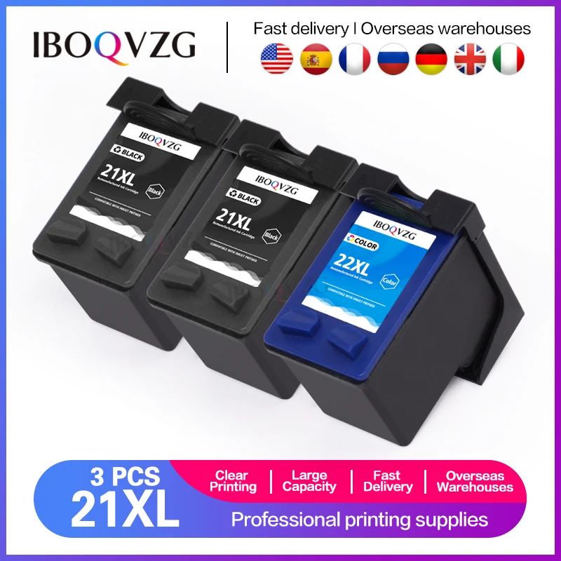 • Ricarica 21 22 Xl Sostituzione Cartuccia D'Inchiostro Per Hp 21 22 Hp21 Hp22 21Xl 22Xl Deskjet F2180 F2280 F4180 F380 380 Stampante