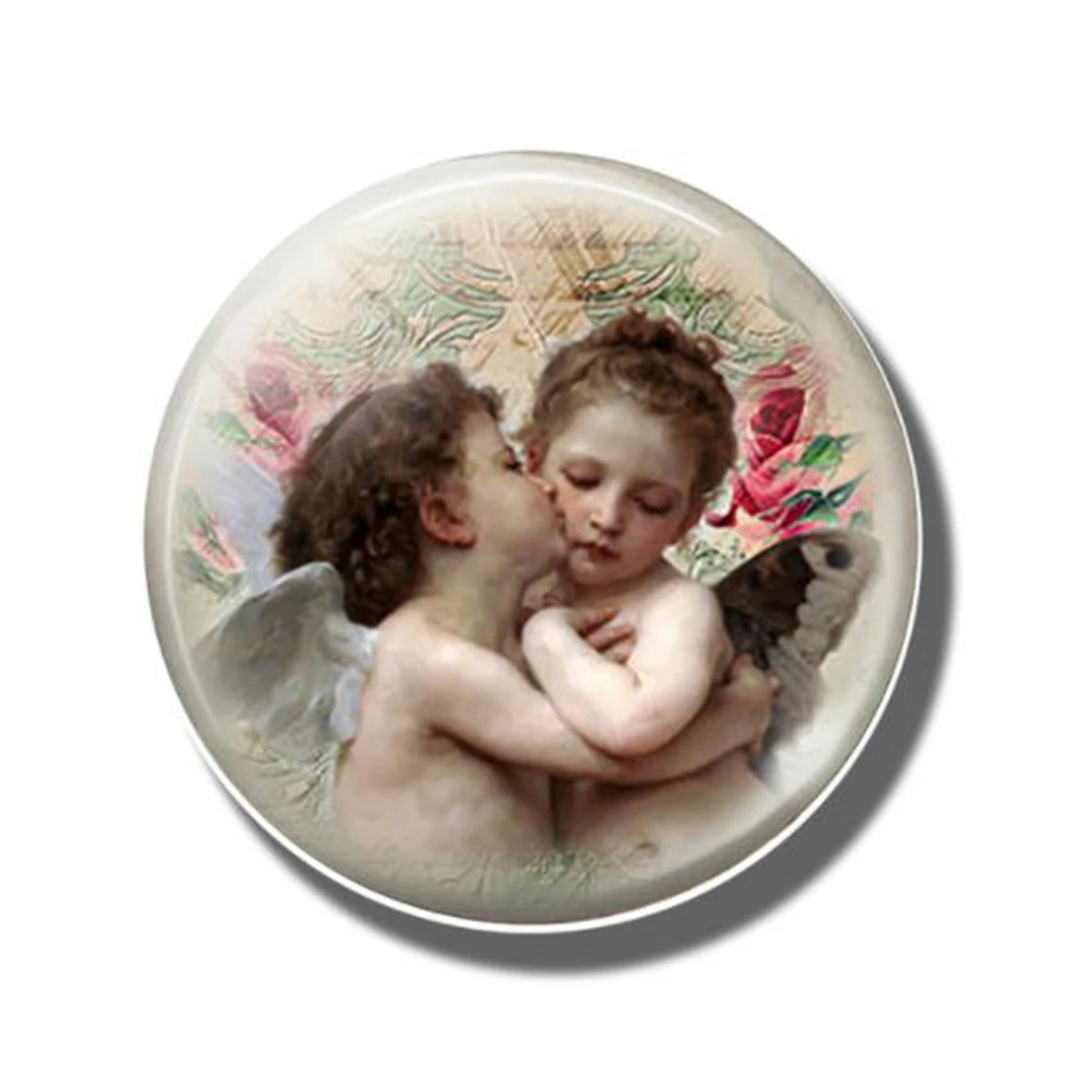 First Kiss Angel Fridge Magnet Virgin Mary Refrigerator Magnets Angel Glass Cabochon 30MM Sticker Fashion Creative Home Decor