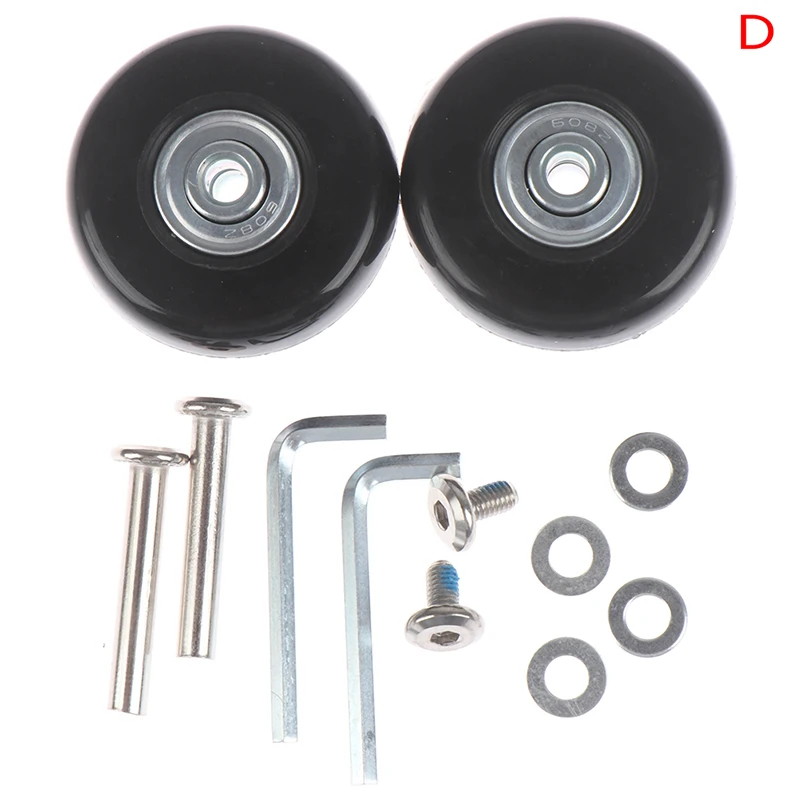 1 комплект, чемодан на колесиках, сменные колесики с осями, резиновые колеса для путешествий, черный с винтом, 5 размеров