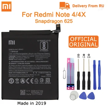 

Xiao Mi Original Replacement Phone Battery For Xiaomi Redmi Note 4X / Note 4 global Snapdragon 625 4000mAh BN43 Phone Battery