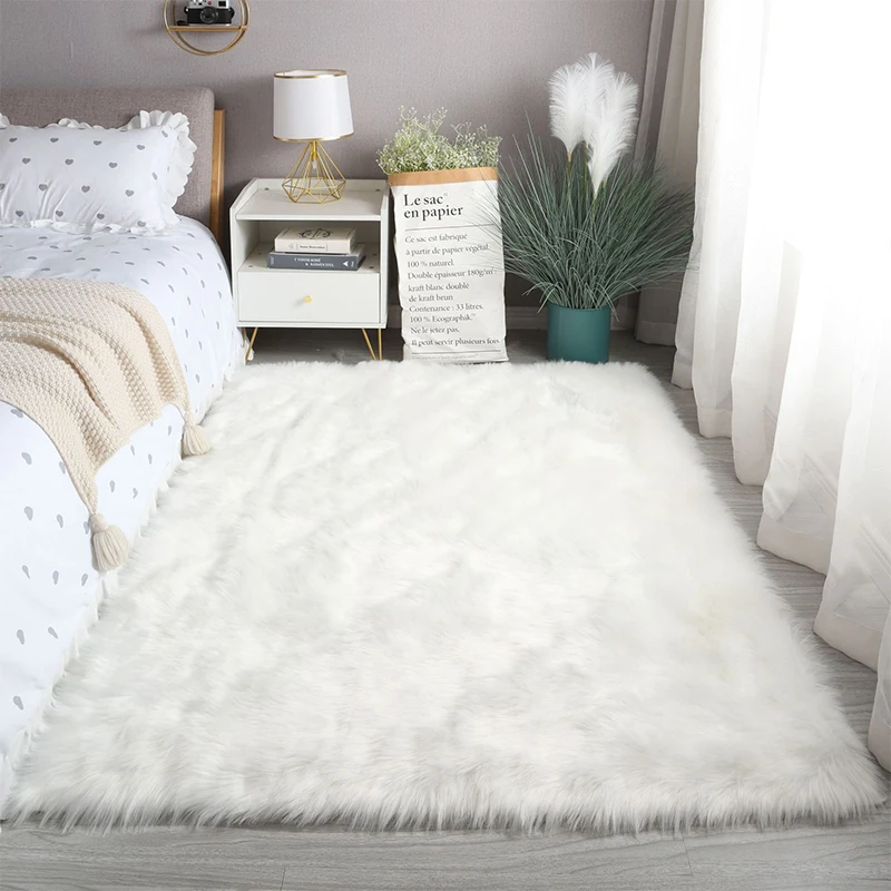 Artificial Sheepskin Carpet Sofa Floor Mat Living Room Bedroom Hairy Large Carpets Whole Sheepskin Cushion Bay Window Mats floor mat plush rug imitated cashmere carpet plush carpet decorative carpet