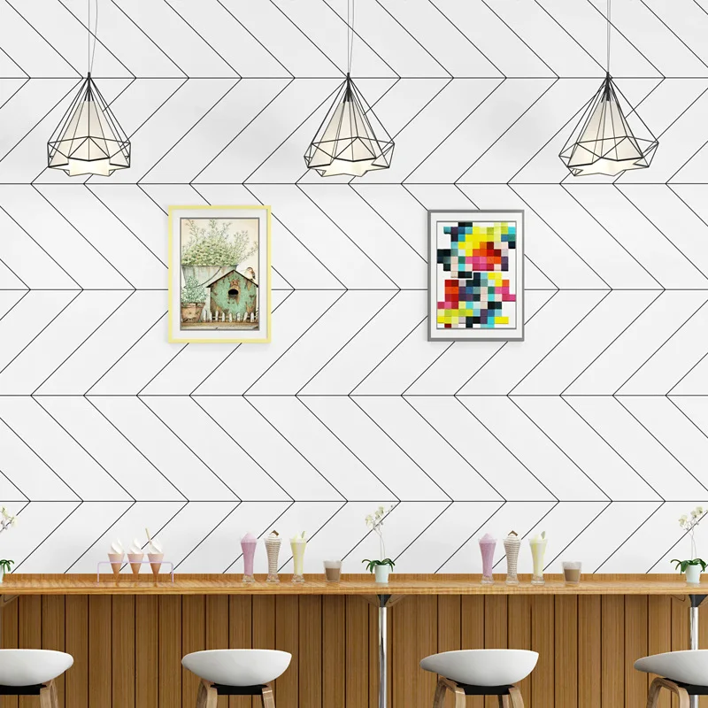 

Wallpapers53cmx9.5m Modern Simple Geometric Pattern Vertical Stripe PVC Wallpaper Bedroom Living Room TV Background Wall Sticker