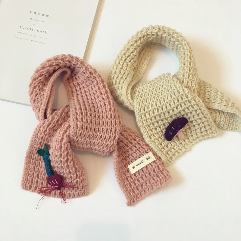 Fruit and vegetable decoration Knitting wool Winter Scarf For Children Boy girl Scarf Thickened Collar Scarves Neck Scarf