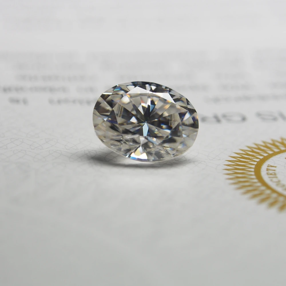 1.5 Carat 6x8mm Oval Shape Synthetic Lab Moissanite White D VVS1 GRA Gemstone for Male Jewelry Ring