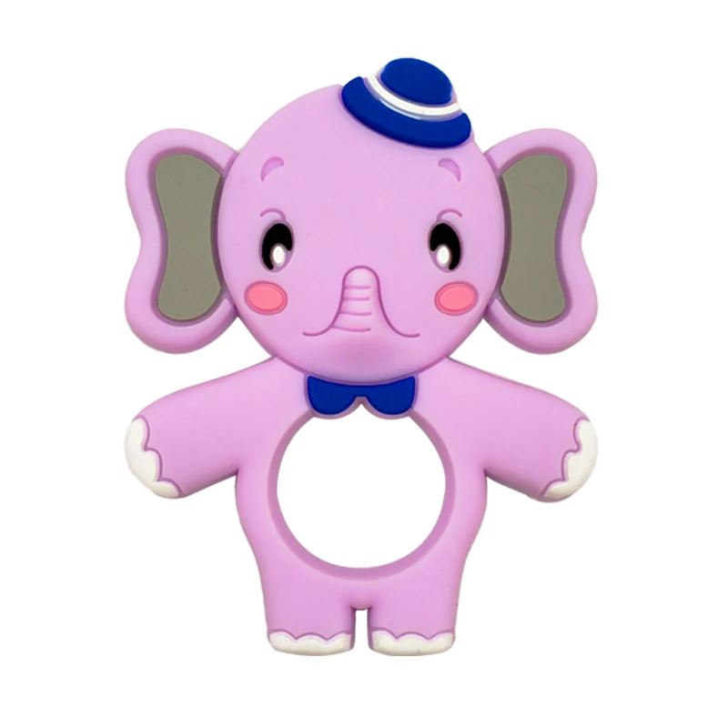 Elephant Purple Силиконовые Прорезыватели для еды Diy животное коала детский спасательный круг Прорезыватель для младенцев силиконовые жевательные Подвески Детские Прорезыватели подарок игрушки для малышей - Цвет: Elephant Purple
