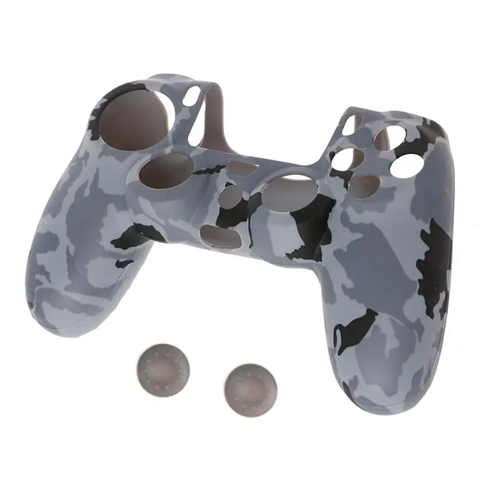 

Game Case Camouflage Soft Silicone Cover + 2 Joystick Cap For PS4 Controller