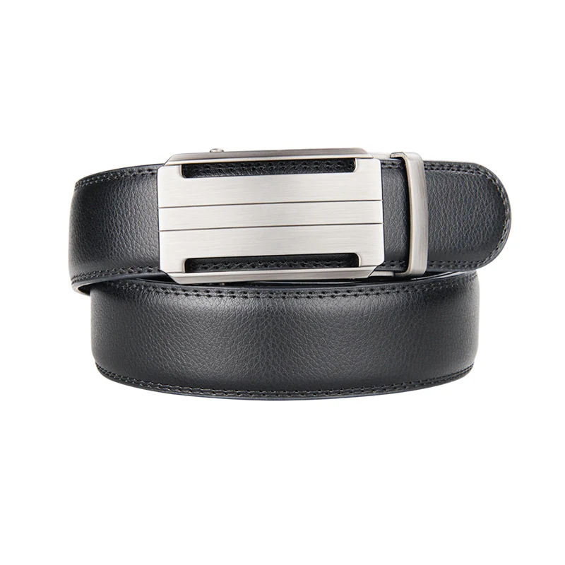 

High Quality Cowhide genuine Leather Belt For Men 3.5cm width Mens Automatic Buckle Brand Luxury Black mens belts