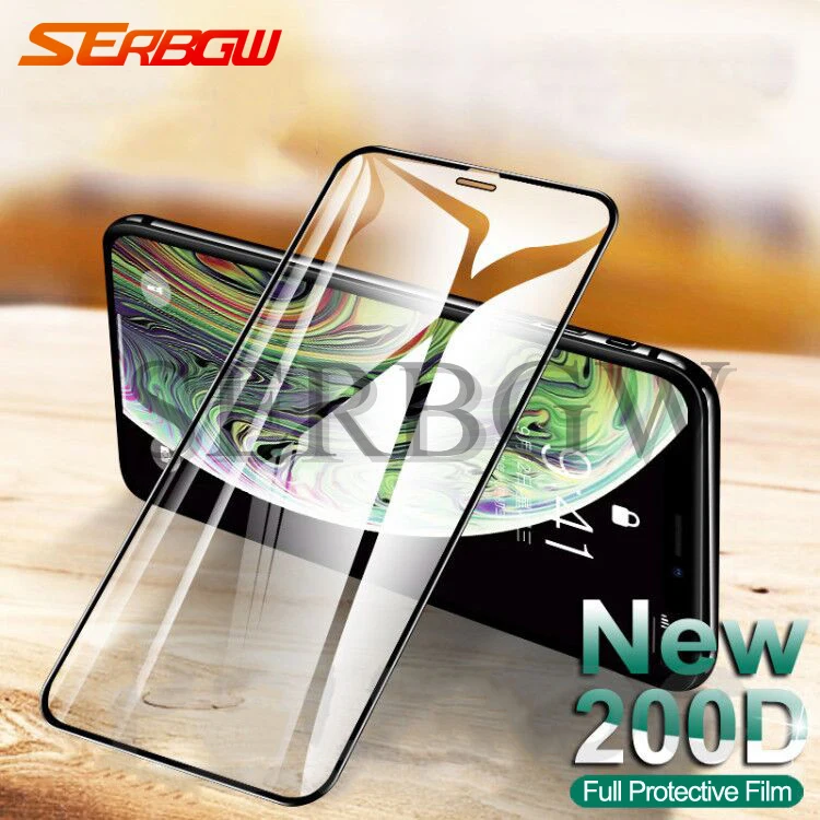 

200D Curved Edge Protective Tempered Glass On The For iPhone 6S 6 7 8 Plus X XS Glass XR 11Pro Xs Max Screen Protector Film Case