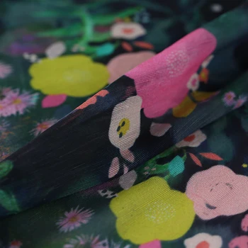 

Red wide Silk printing summer clothing dress fabric