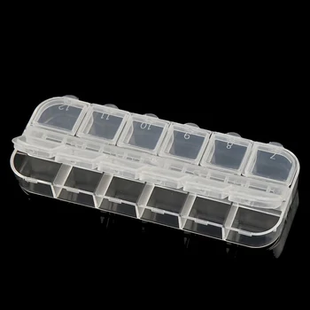 

12 Grids Transparent Clear Plastic Box Detachable Beads Jewelry Storage Bag Box Cases Rhinestone Organizer Display Box