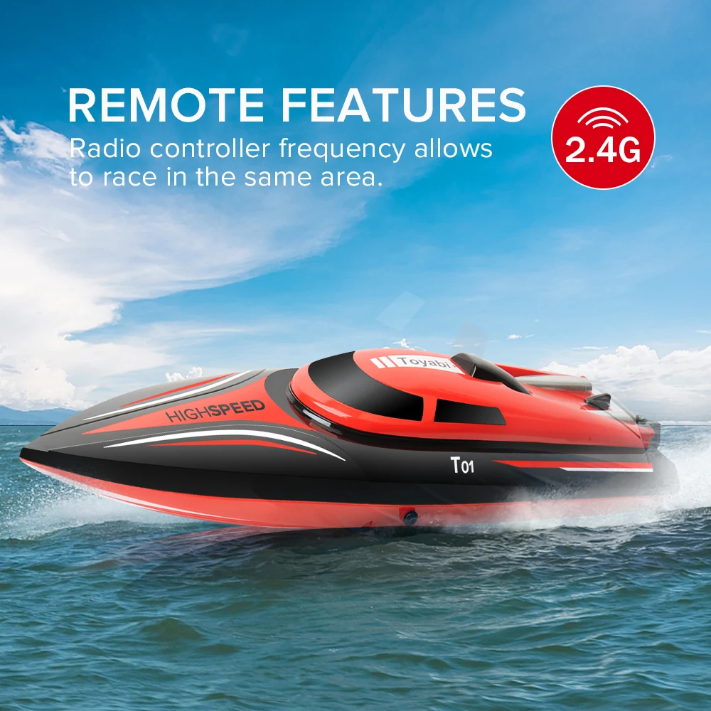 

GizmoVine RC Boat Toy H101 2.4GHz High Speed 30km/h 180 Degree Flip with Servo Remote Control Boats Hobby Toys for Kids Gifts