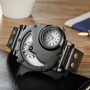 

Top Brand Luxury Watches For Men Dual Time Quartz Watch Casual Man Leather Watch Sport Male Clock Relogio Masculino Dropshipping