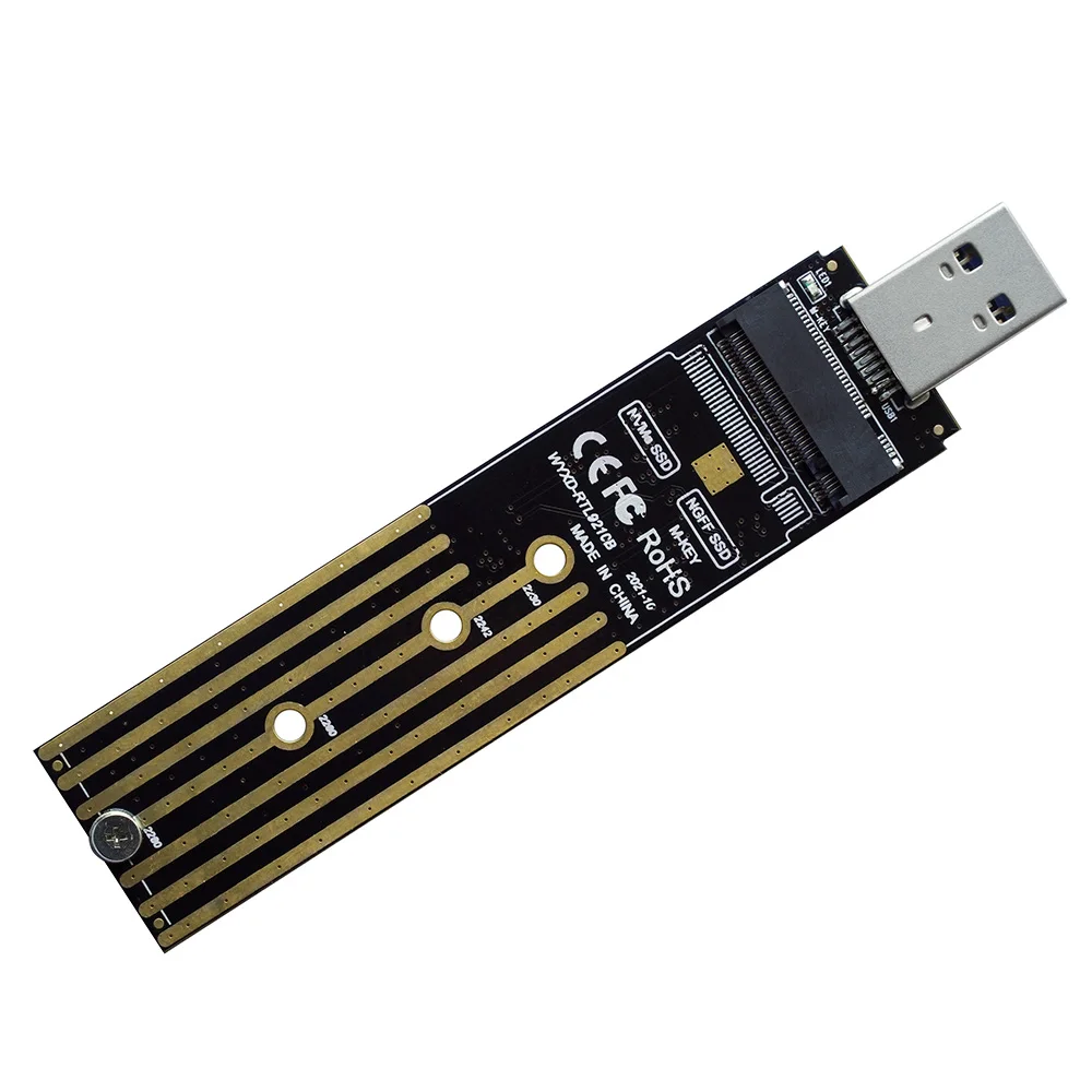 Адаптер M.2-USB, двойной протокол, Φ M.2 NVME PCIe NGFF SATA M2 ...