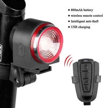 

Bicycle Rear Lamp Braking Light Burglary Alarm Remote Call Wireless Control USB Charge LED Lantern Antitheft Bike Light A8