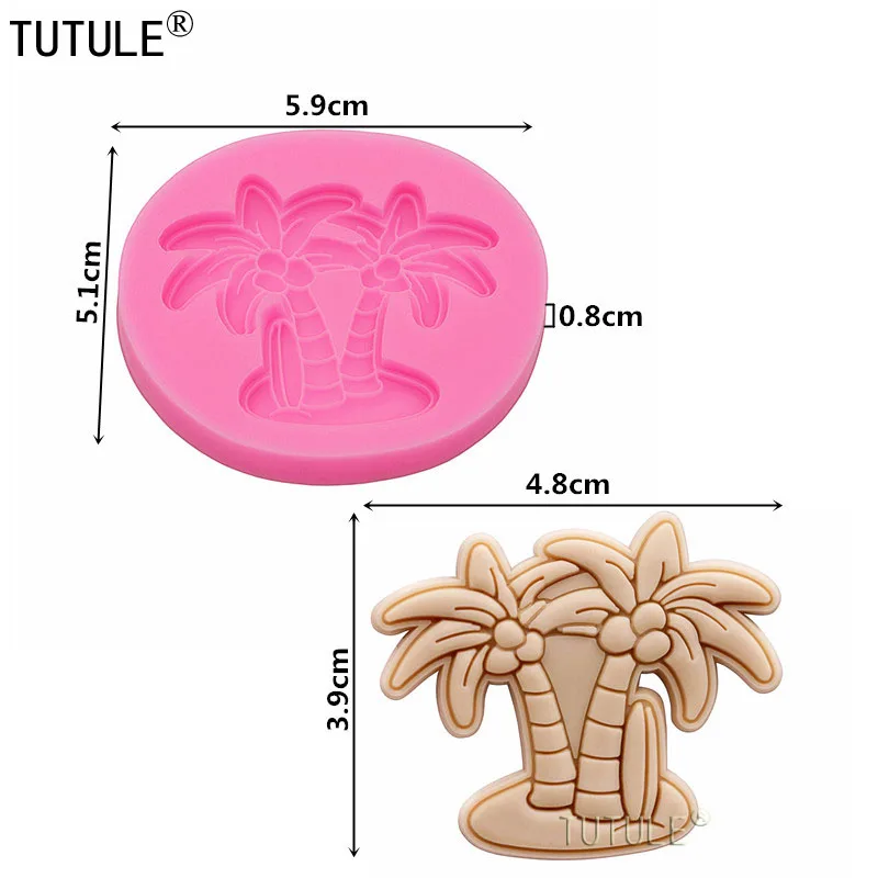 Palm Tree Tropical Silicone Mold with Palm Fronds for Fondant,Resin, Chocolate,Earrings Resin Crafter Polymer Clay Mould Mould