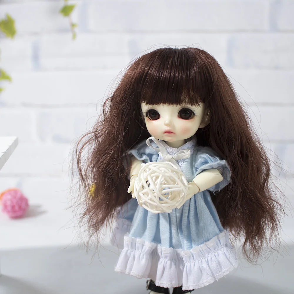 1/8 5-6 дюймов bjd jd кудрявые волосы ob11 маленькие кукольные парики модный стиль мягкий парик для куклы аксессуары