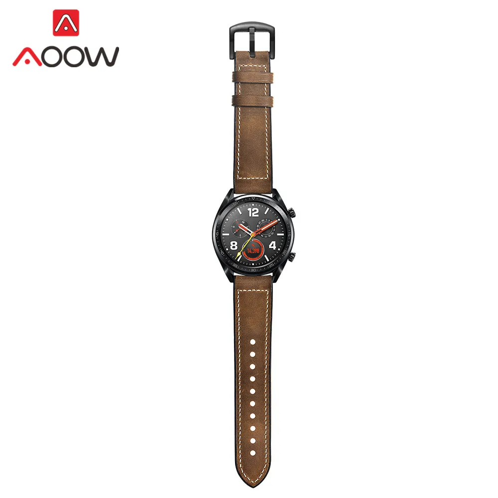 22 мм ремешок из натуральной кожи для huawei Watch GT 46 мм Honor Magic сменный ремешок браслет для samsung gear S3 Frontier