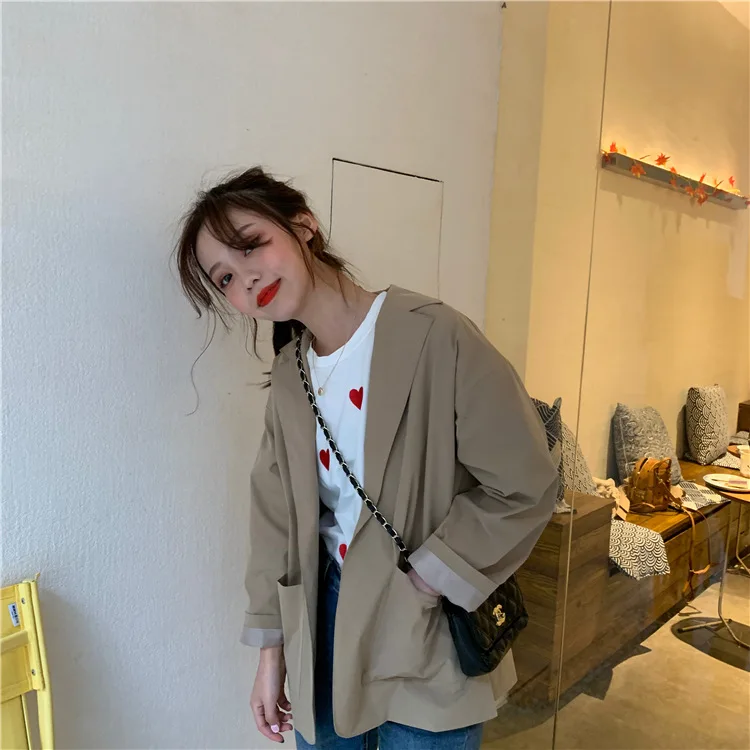 

Fox Mrs. CHIC Autumn Retro Hong Kong Flavor Loose Bandage Cloth Loose-Fit Small Suit Coat Women's
