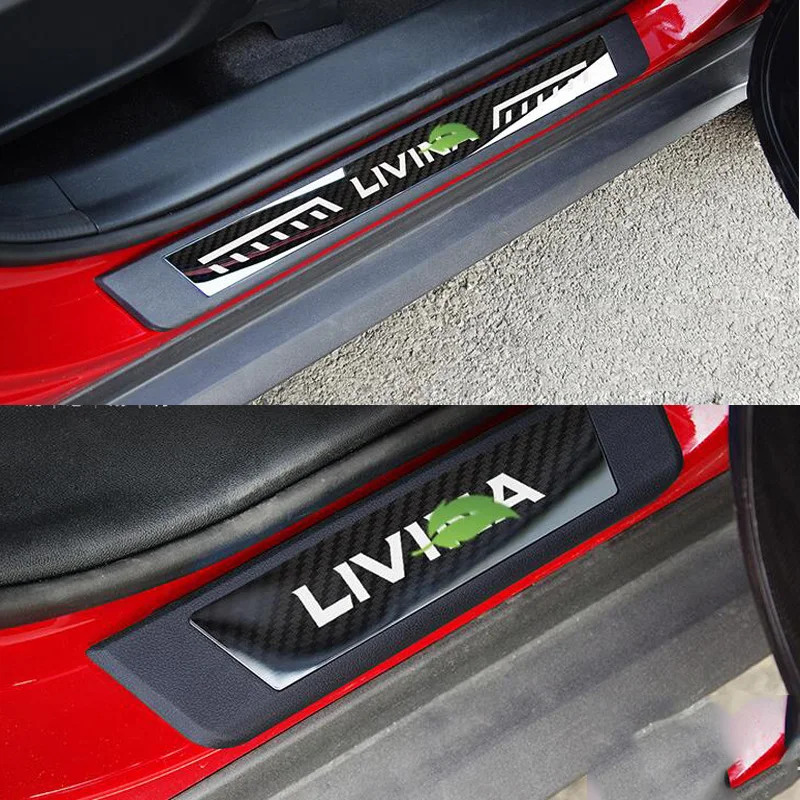 

Car Styling Stainless Steel Door Sill Scuff Plate For Nissan LIVINA Accessories Anti-rub Car Accessories