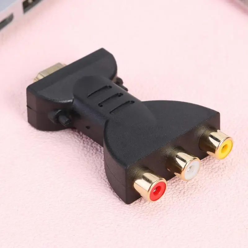 HDMI к 3 RCA папа женскому AV Scaler адаптер HD видео композитный конвертер коробка