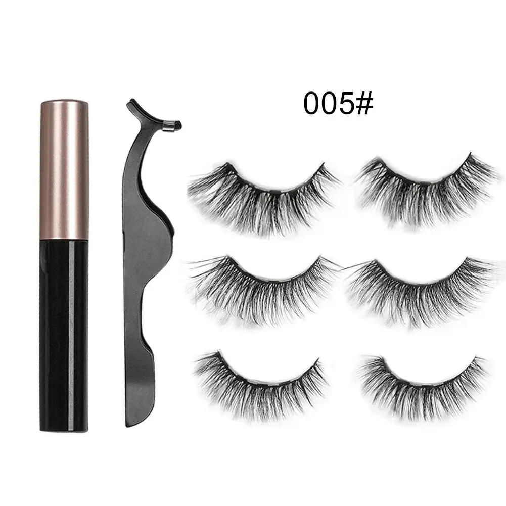 Magnetic Eyelashes Natural Waterproof Full Eye Magnetic Lashes Ultra Thin Fake Lashes With Eyeliner Eyelash Tweezers