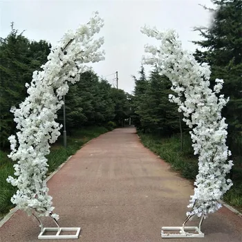 

Romantic Wedding Decorations Cherry Blossom Arch Door Road Lead Moon Shaped Arches Shelf with Artificial Flower Set
