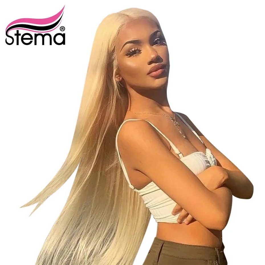 Stema парик из натуральных волос волосы 613 прямые 8 32 дюйма 150% натуральный
